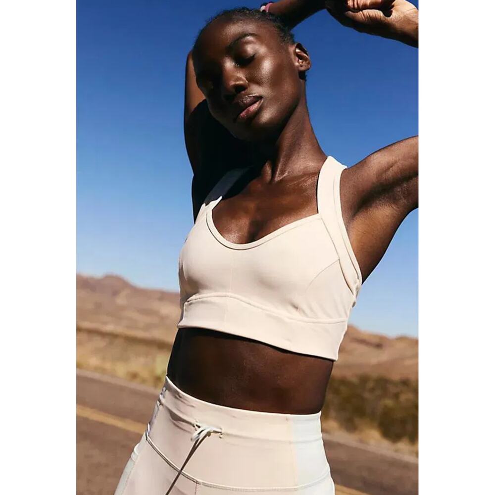 NWT Free People Movement Find Your Way Sports Bra in Eggnog